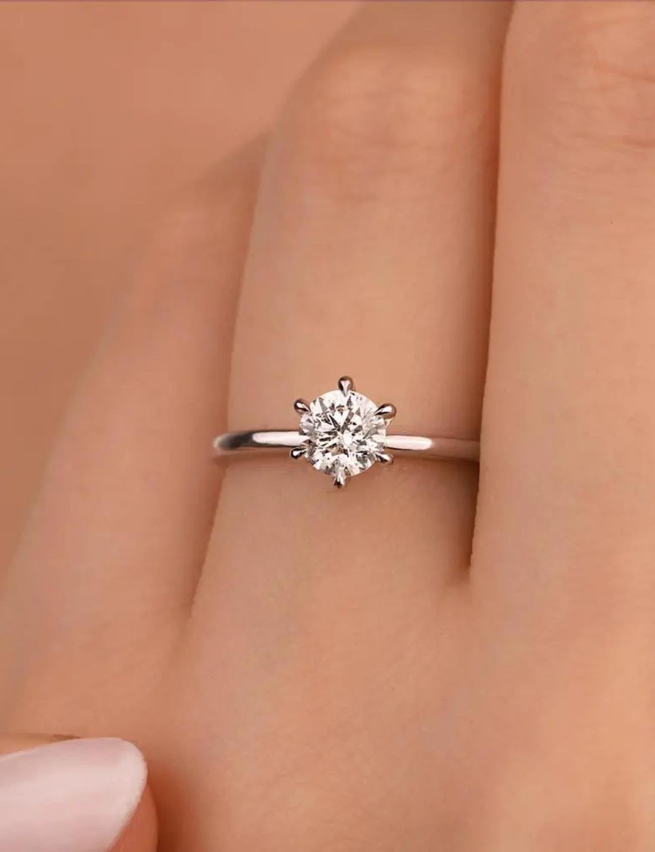 خاتم ألماس سوليتير بتصميم فاخر عيار 0.50 قيراط Ürün ikincil görseli