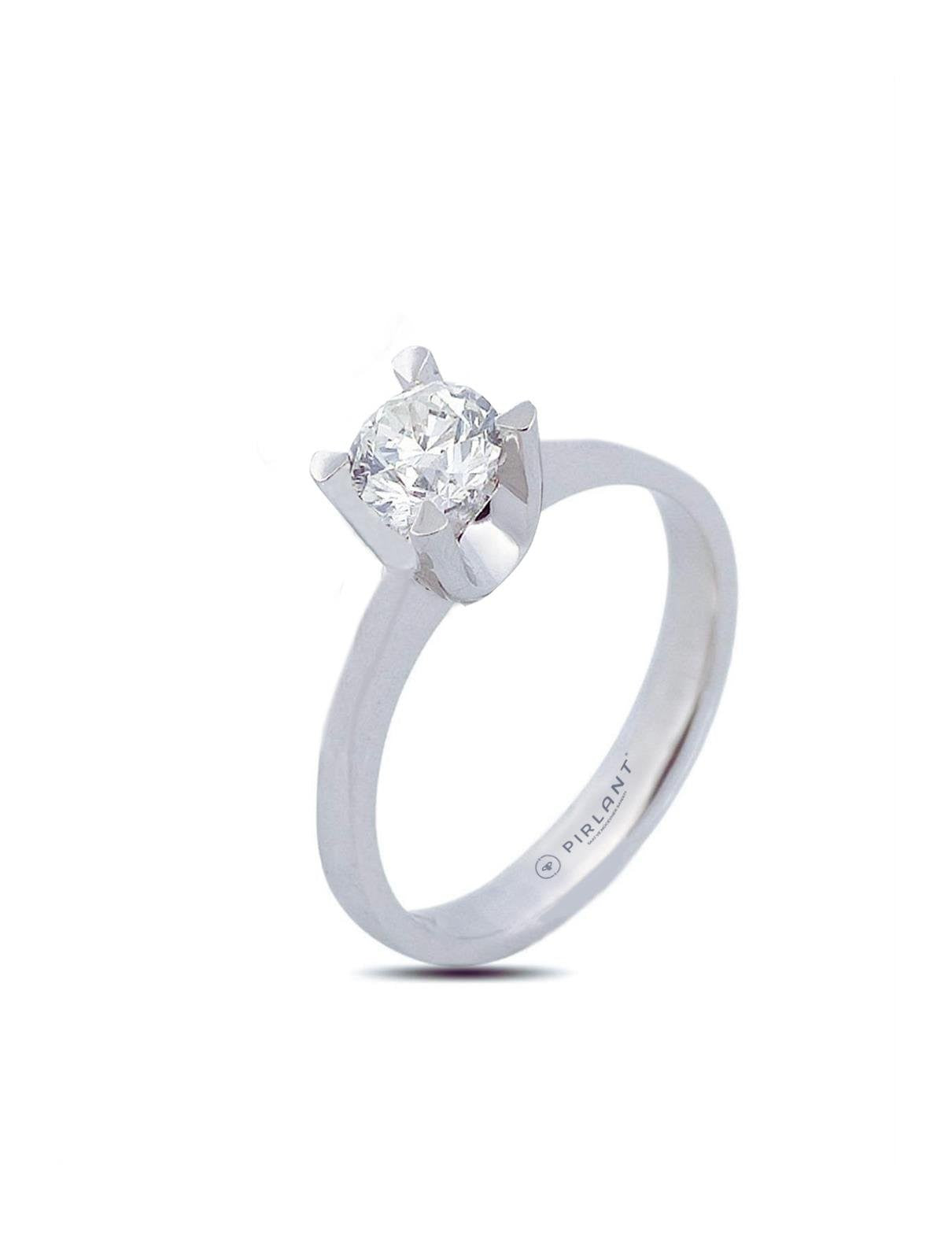 خاتم ألماس سوليتير مرصع بالألماس بوزن 0.60 قيراط بتصميم لوزي Ürün ana görseli