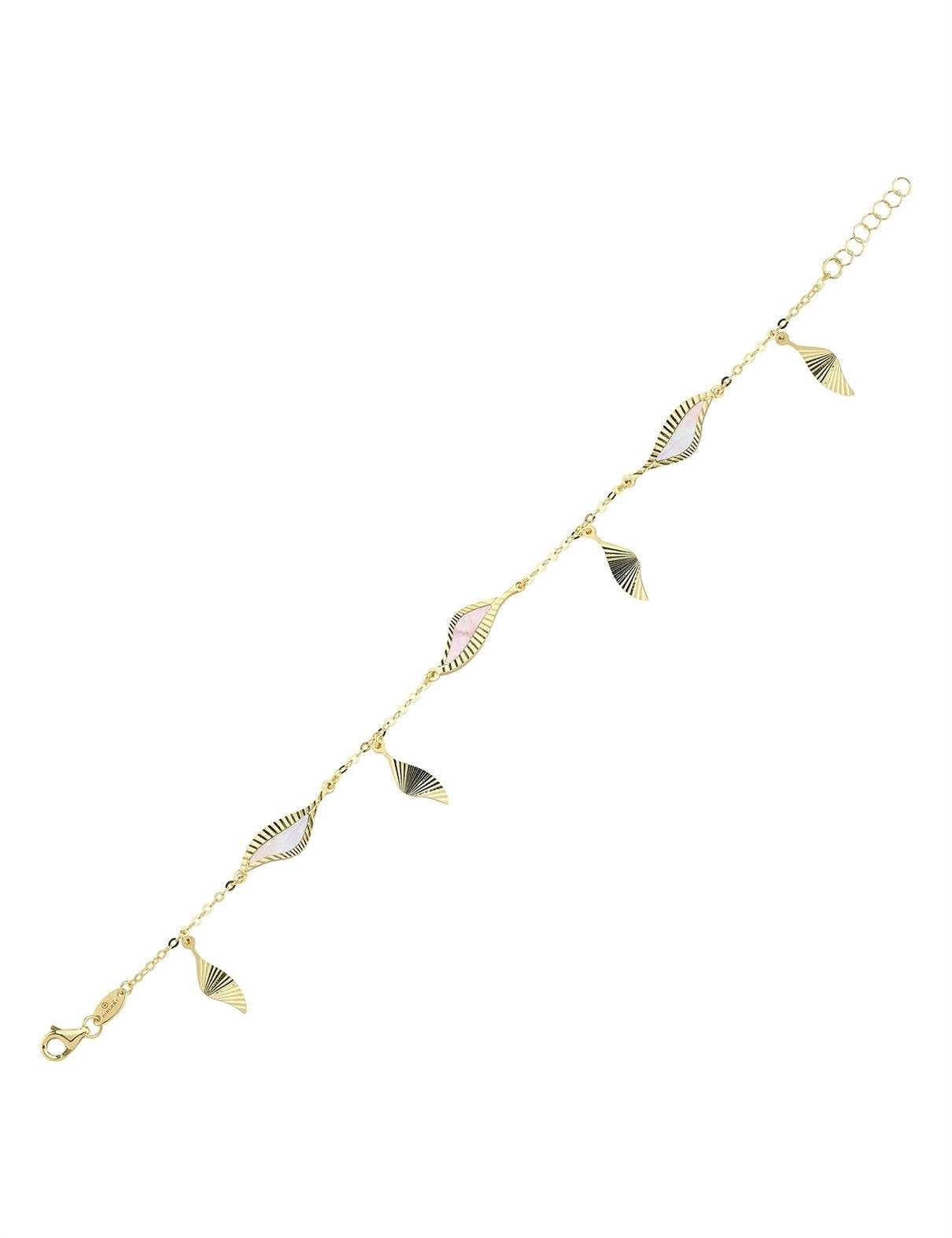 Pembe Sedefli Altın Bileklik