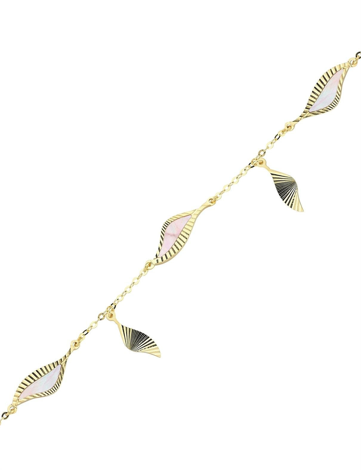 Pembe Sedefli Altın Bileklik