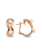 Beyaz İnci Rose Gold Altın Küpe