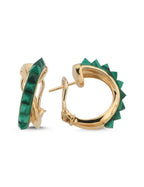 Yeşil Taşlı İtalyan Altın Küpe