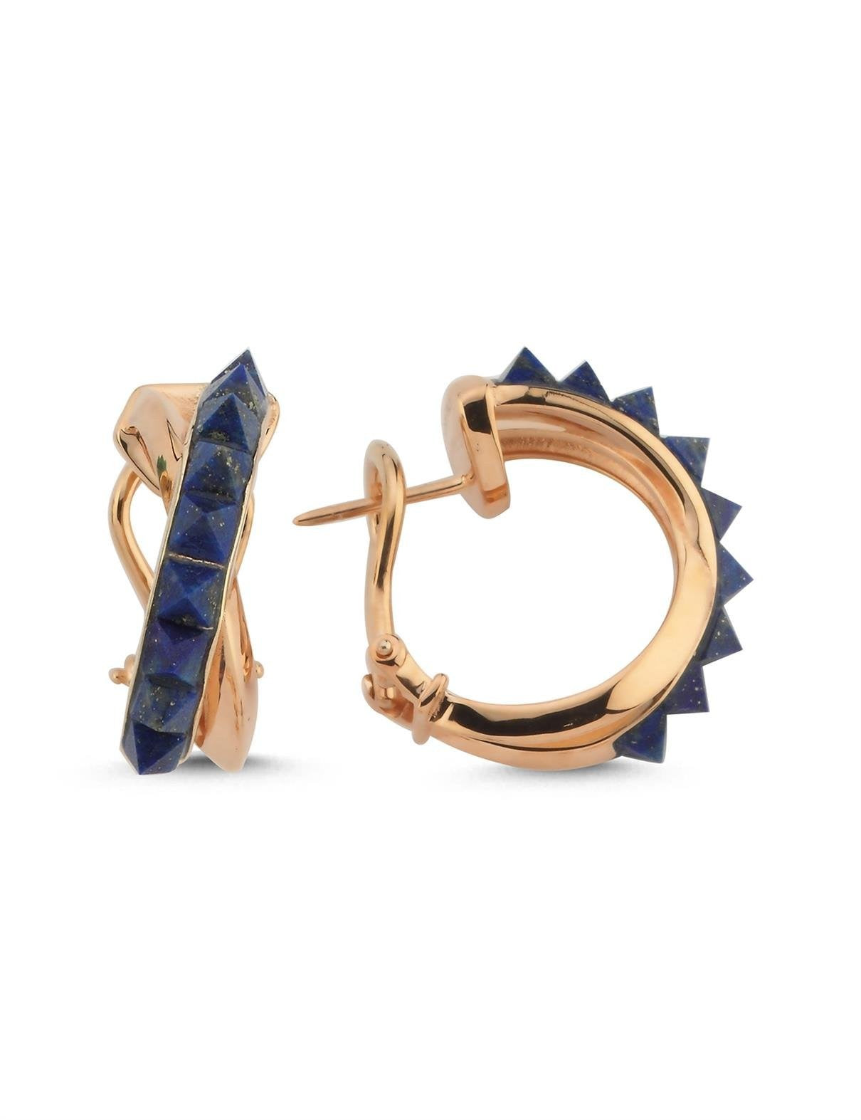 Siyah Taşlı İtalyan Rose Altın Küpe Ürün ana görseli