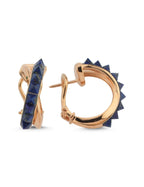 Siyah Taşlı İtalyan Rose Altın Küpe