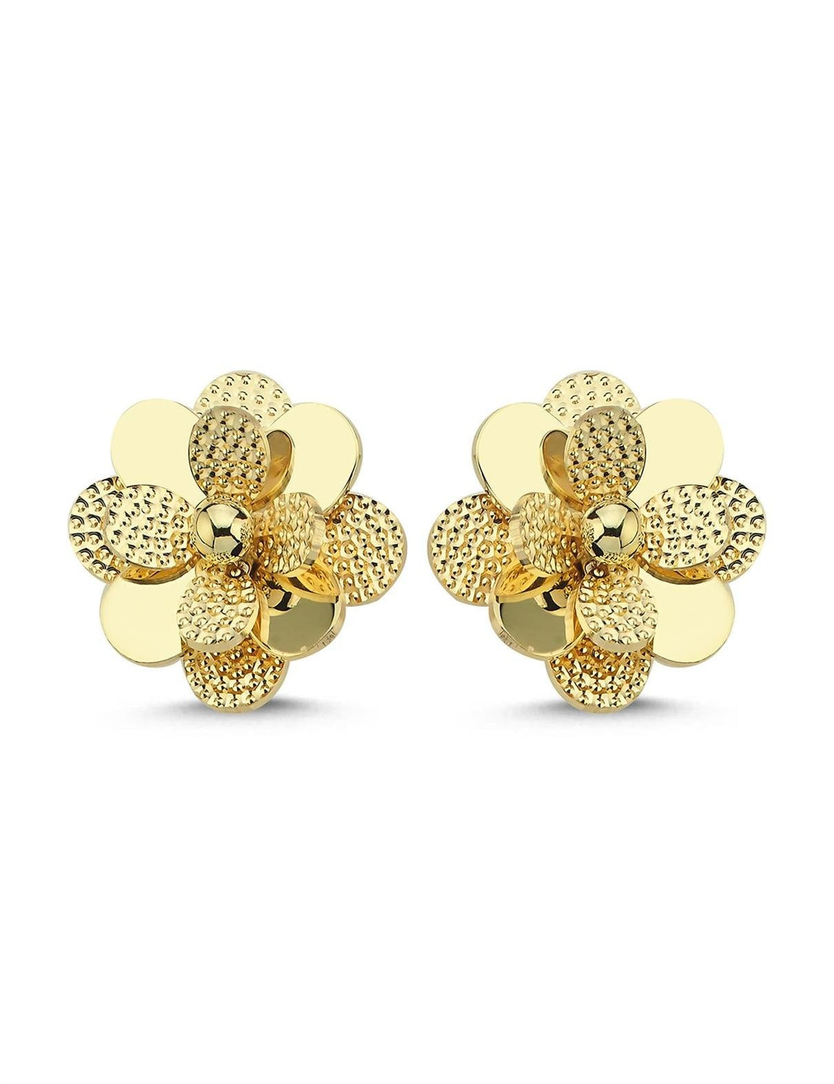 Sarı Çiçek İtalyan Altın Küpe