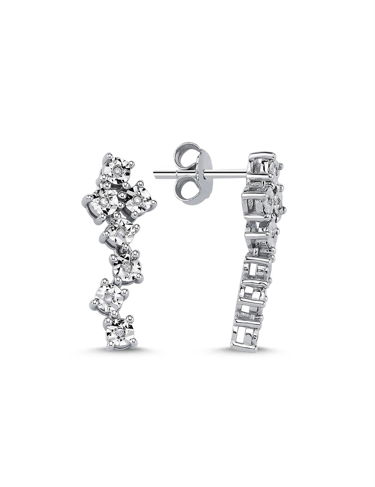 0,05 Karat Pırlantalı Küpe