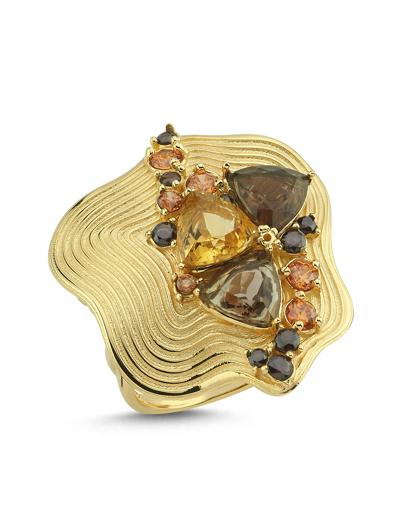 Renk Harmoni Modern Taşlı Altın Yüzük Ürün ana görseli