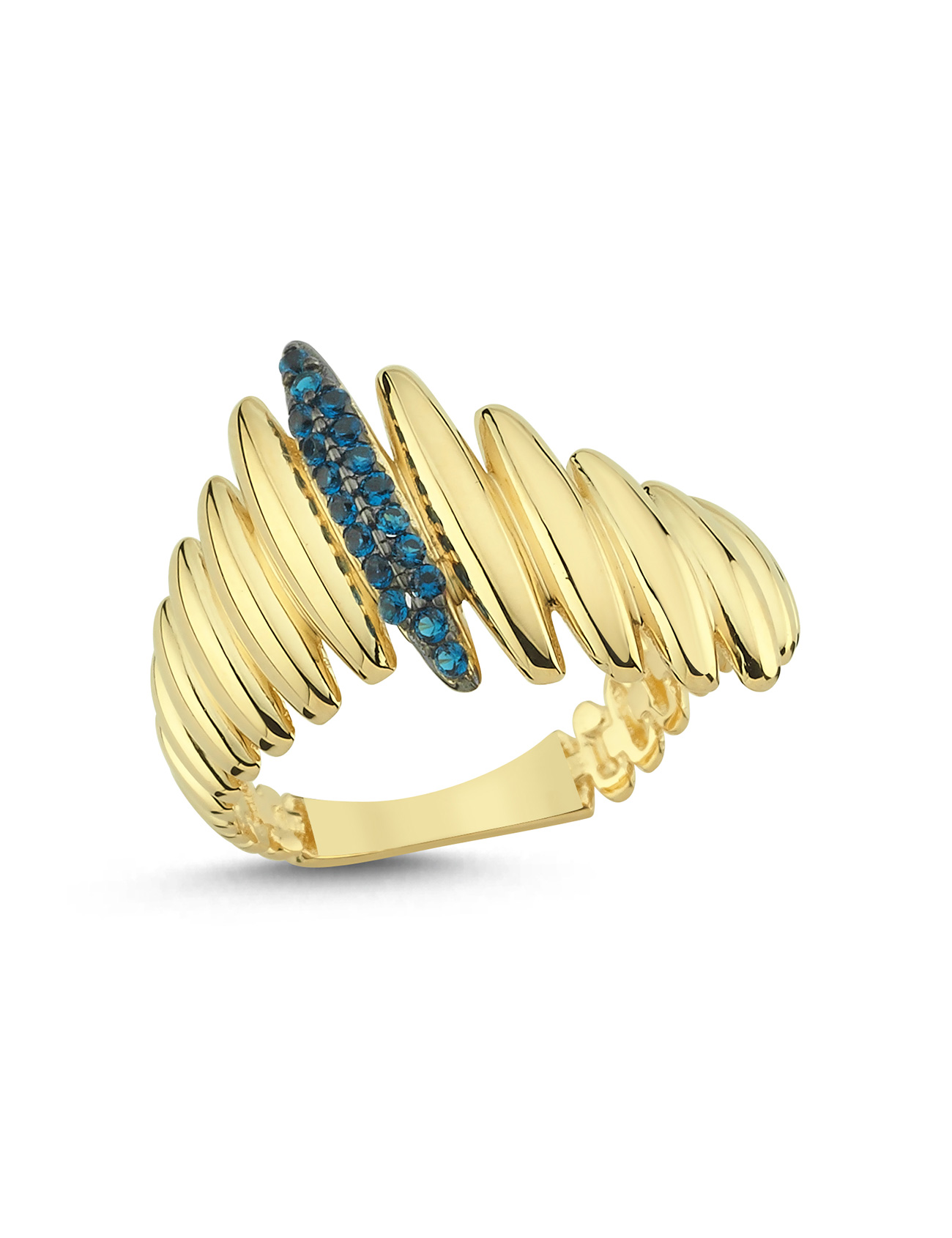 Aqua Muse Turquoise Stone Design Gold Ring Main image