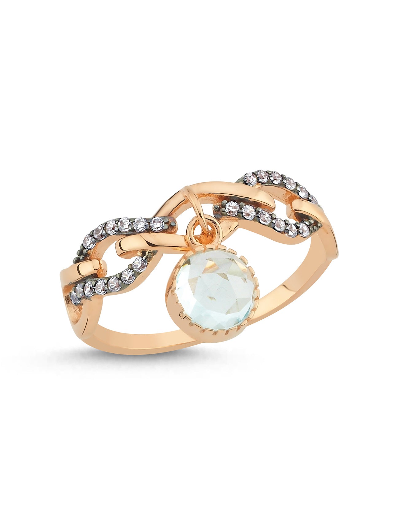 Crystal Drop Altın Yüzük