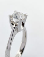 HRD Sertifikalı 1,00 Karat Badem Montür Tektaş Pırlanta Tektaş Yüzük