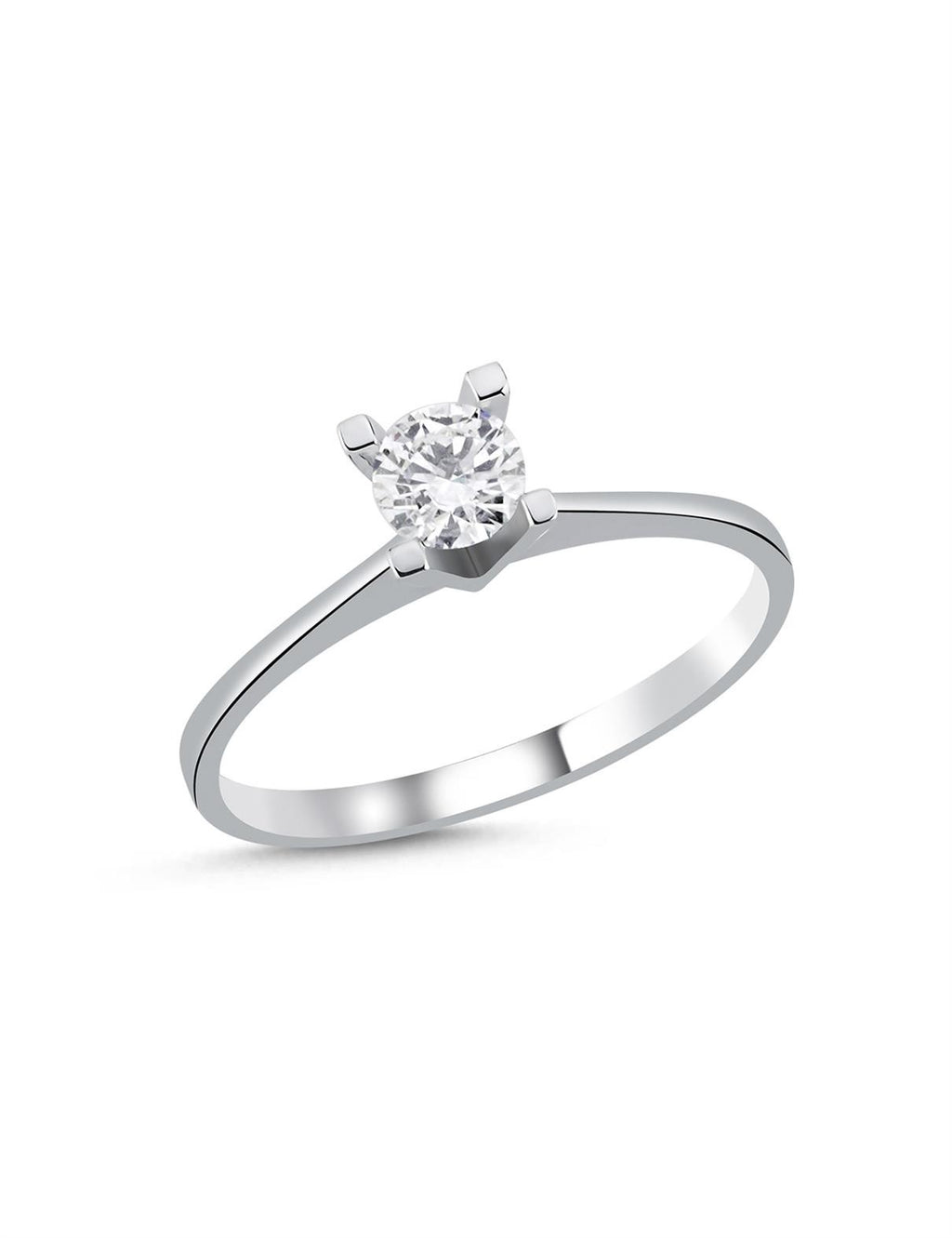 0,30 Karat İnce Tırnak Tektaş Pırlanta Yüzük