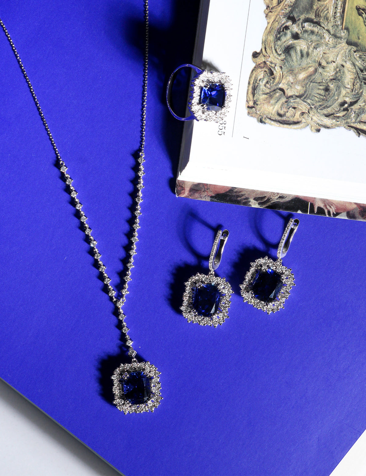 3,14 Karat Pırlantalı Safir Set