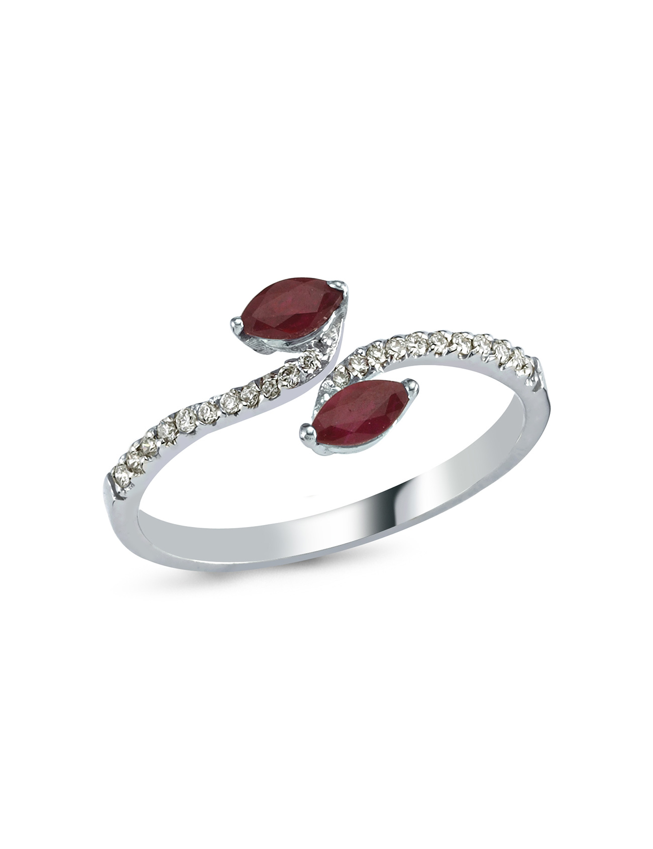 0,43 Karat Pırlantalı Yakut Yüzük Ürün ana görseli