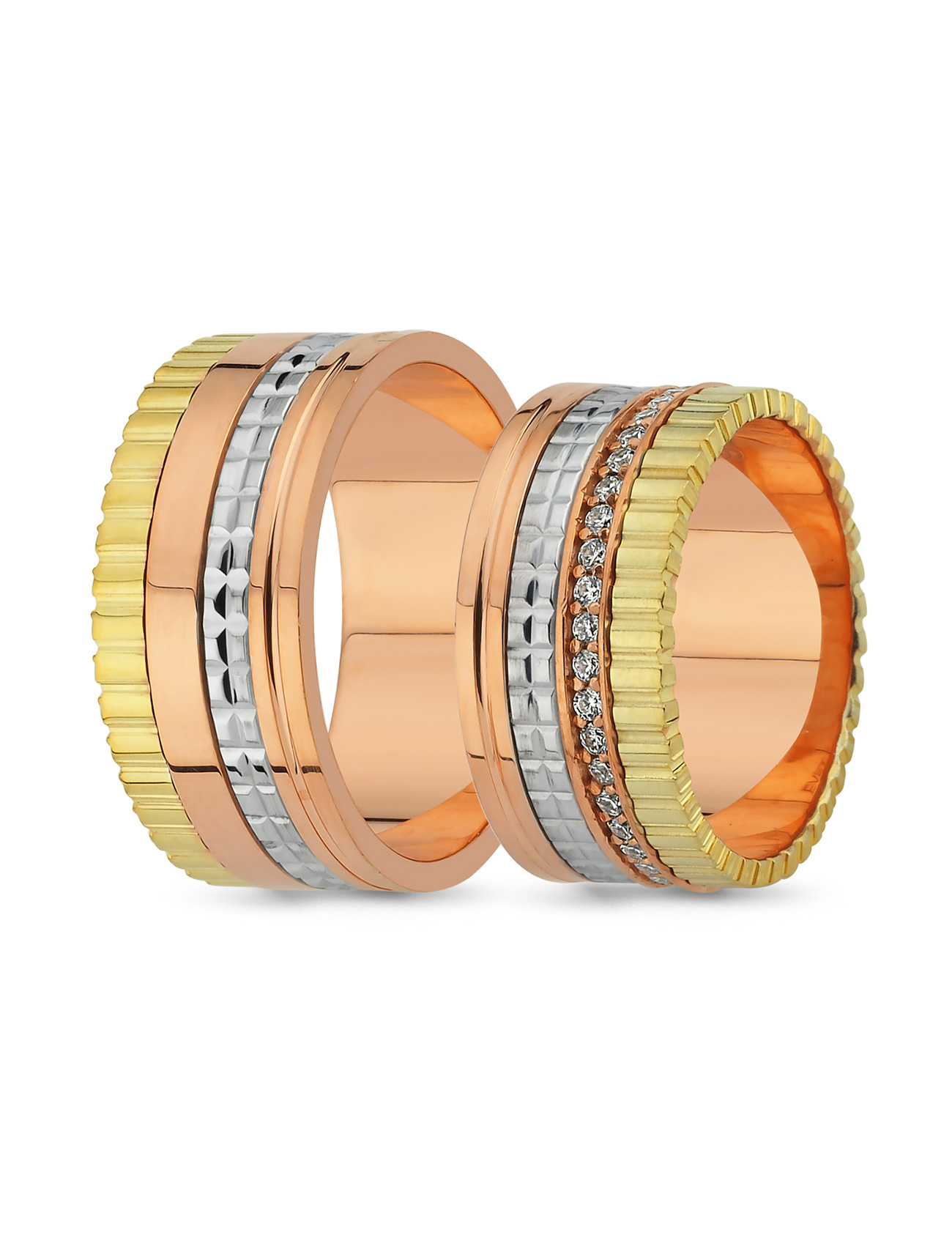 Three-Color Wedding Band 9mm Main image