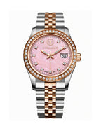 PIRLANT Pembe Sedef Kadranlı Taşlı Rose Bicolor Kadın Kol Saati SBL01-3T-PESE