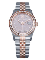 PIRLANT Pembe Sedef Kadranlı Taşlı Rose Bicolor Kadın Kol Saati SBL01-3T-PESE