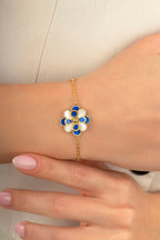 Beyaz Sedefli Mineli Altın Bileklik