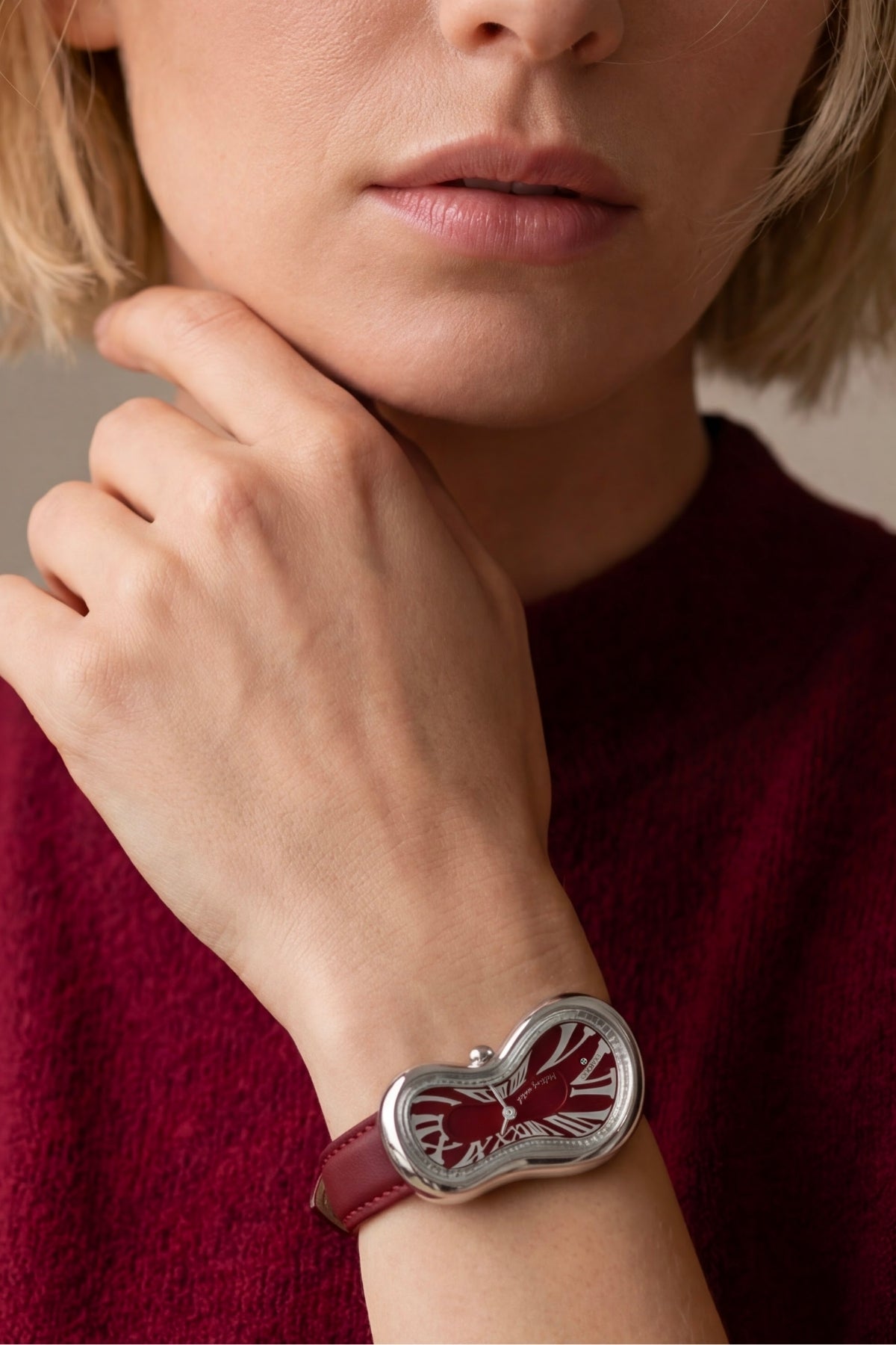 EXAEQUO EX0001.0006 Classic Melting Stainless Steel 316L Italian Burgundy Unisex Kol Saati