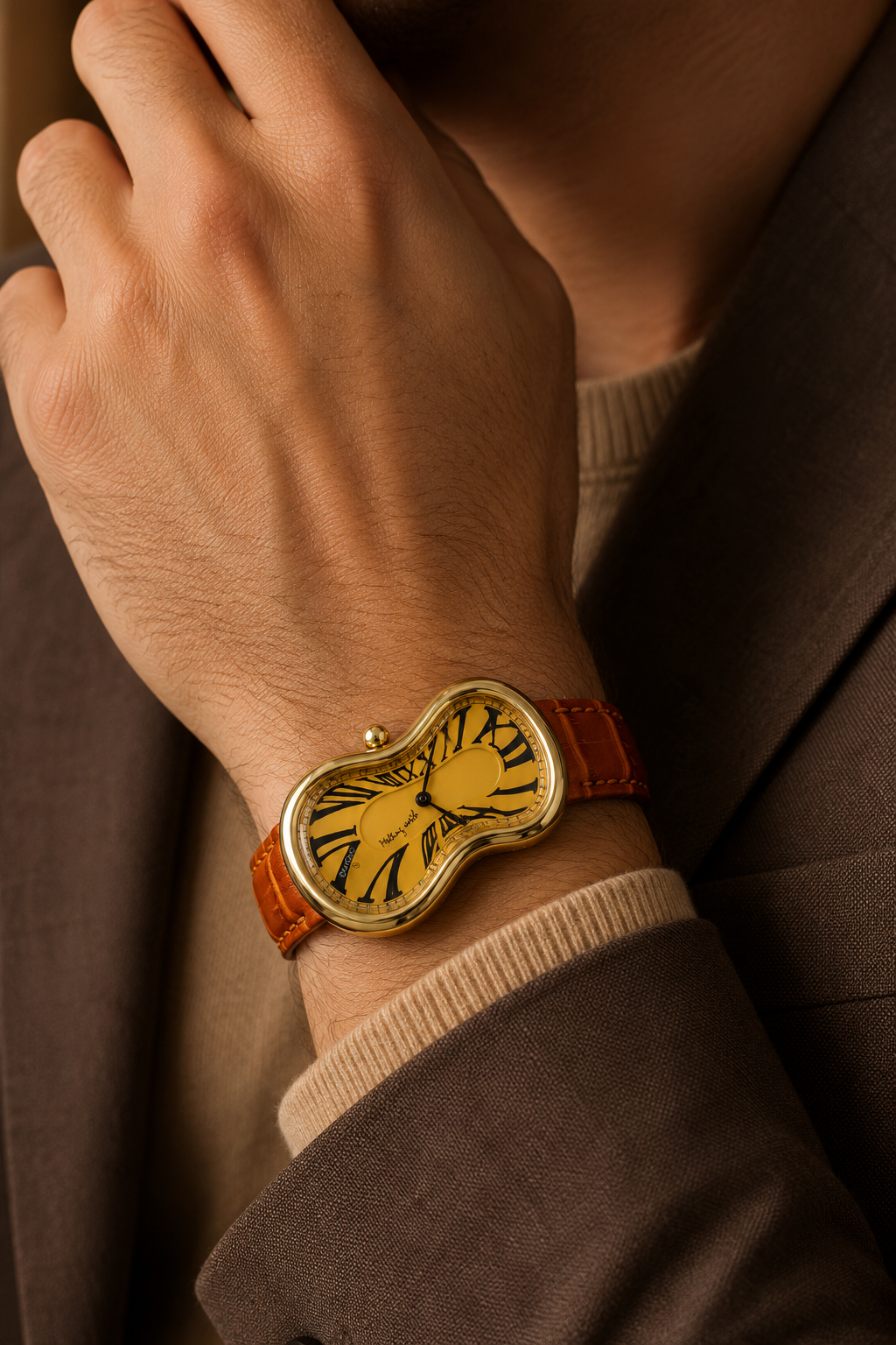 EXAEQUO EX0002.0003 Classic Melting Stainless Steel 316L Yellow - PVD Yellow Gold Unisex Kol Saati