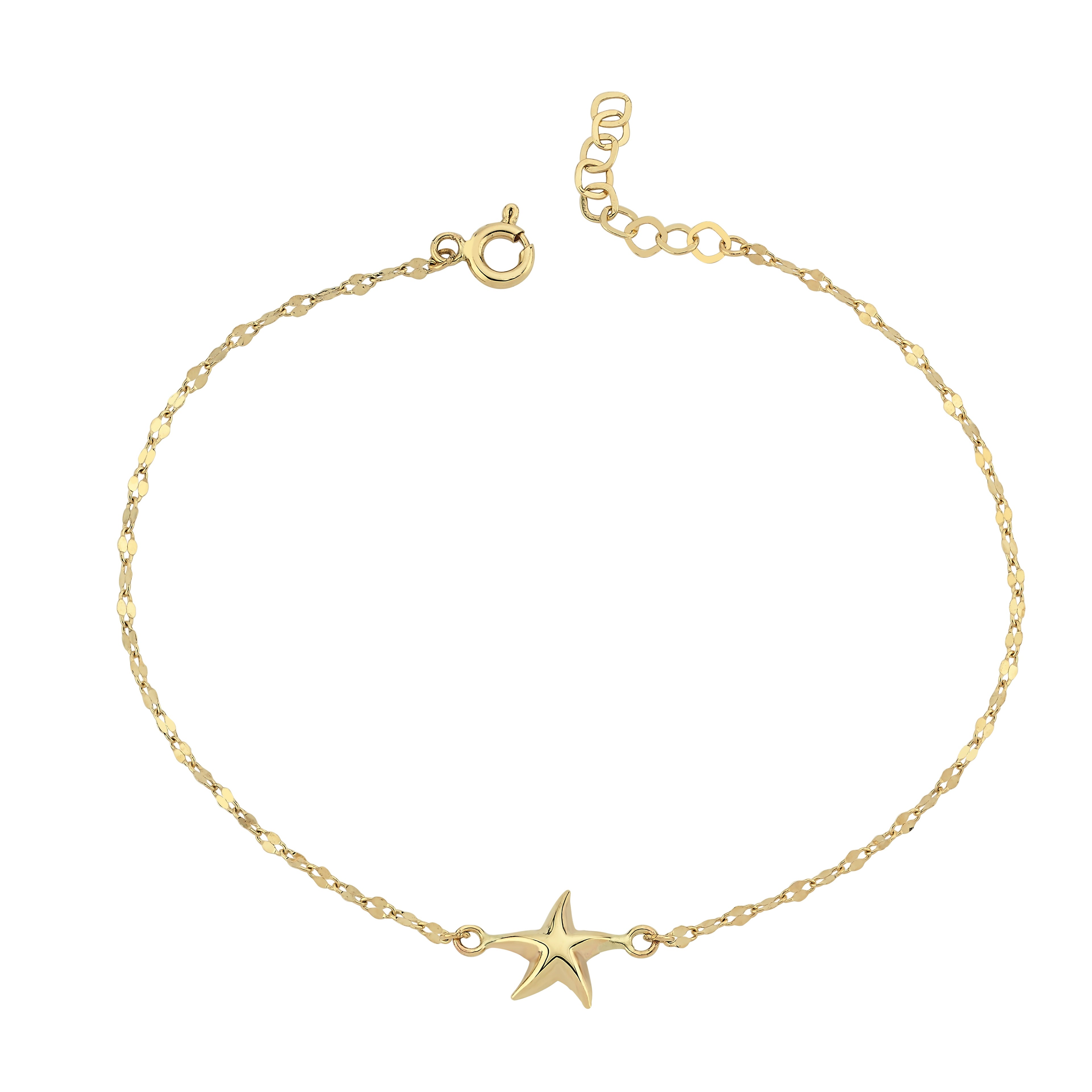 14 Ayar Altın Boomerang Denizyıldızı Bileklik