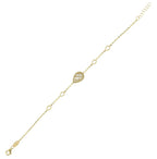 Çift Taraflı Pembe Beyaz Sedefli Damla Altın Bileklik