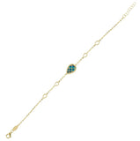 Çift Taraflı Mavi Beyaz Sedefli Damla Altın Bileklik