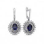 3,39 Karat Pırlantalı Safir Küpe