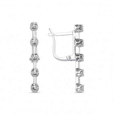 0,07 Karat Pırlantalı Suyolu Küpe