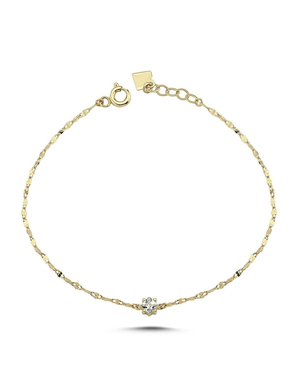 Taşlı Boomerang Altın Bileklik Ürün ikincil görseli