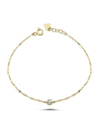 Taşlı Boomerang Altın Bileklik