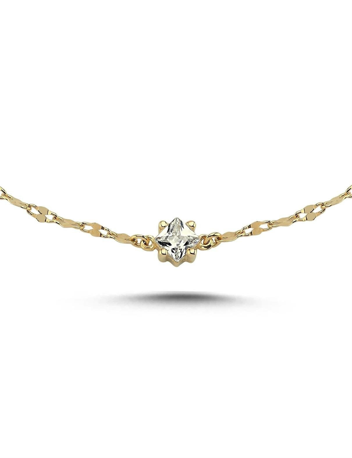 Stone-studded Boomerang Gold Bracelet Secondary image