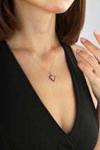 14 Ayar Zirkon Taşlı Kalp Altın Kolye