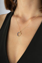 14 Ayar Zirkon Taşlı Kalp Altın Kolye