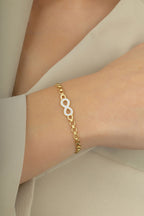 14 Ayar Sonsuzluk Zincir Altın Bileklik