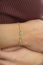 14 Ayar Soft Yeşil Taşlı Altın Bileklik