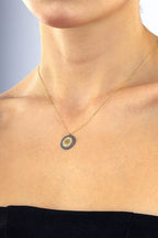 14 Ayar Taşlı Yuvarlak Altın Kolye