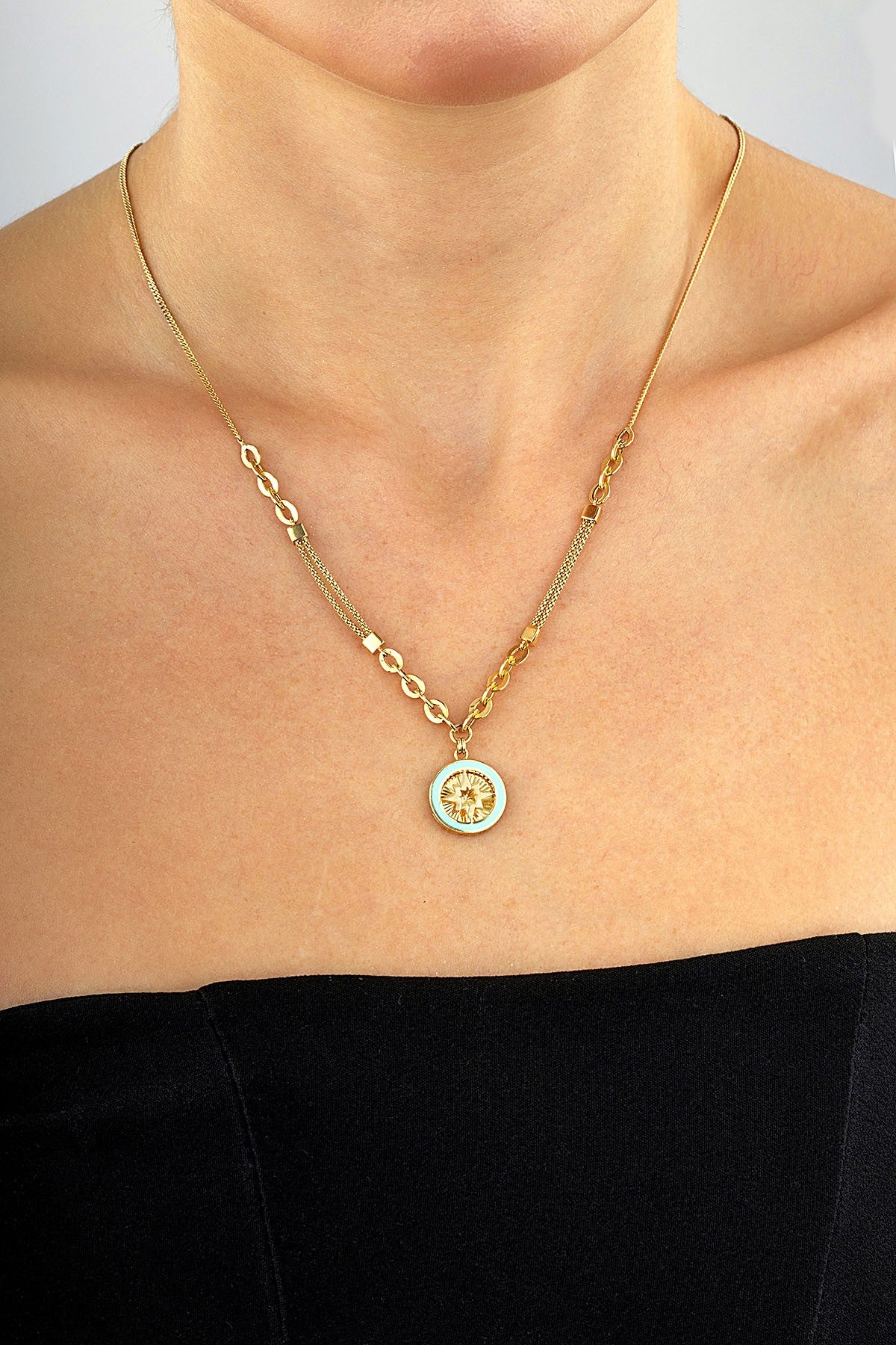 14 Ayar Mineli Altın Kolye