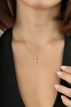 14 Ayar Taşlı Altın Kolye