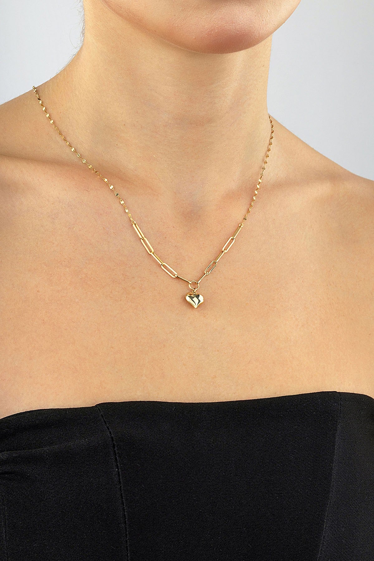 14 Ayar Kalpli Ataç Altın Kolye Ürün ikincil görseli