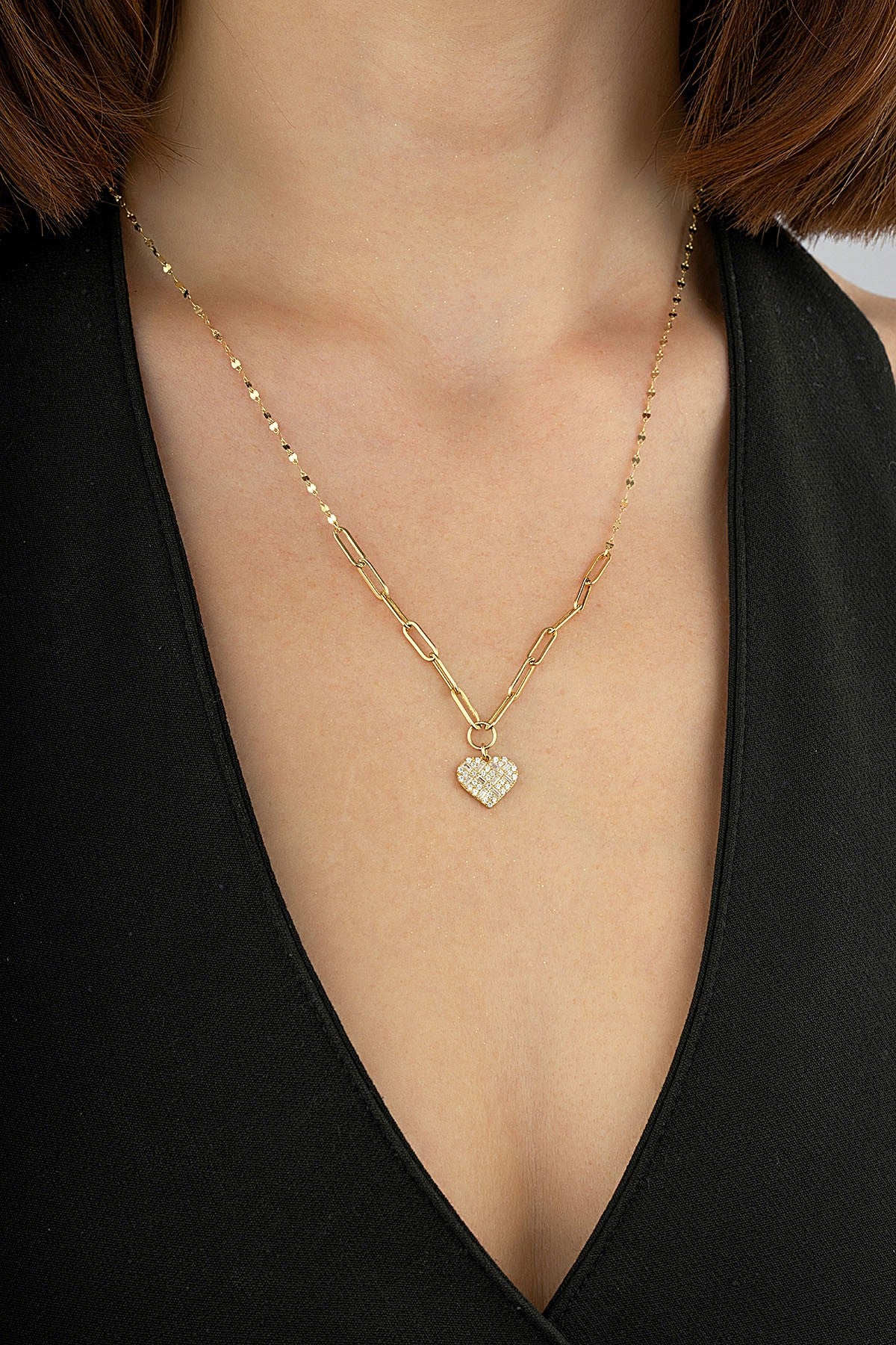 14 Ayar Kalpli Ataç Altın Kolye