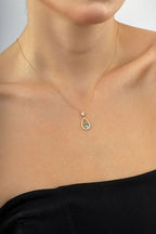 14 Ayar Taşlı Nazar Boncuklu Altın Kolye