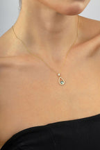 14 Ayar Taşlı Nazar Boncuklu Altın Kolye