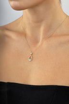 14 Ayar Taşlı Nazar Boncuklu Altın Kolye