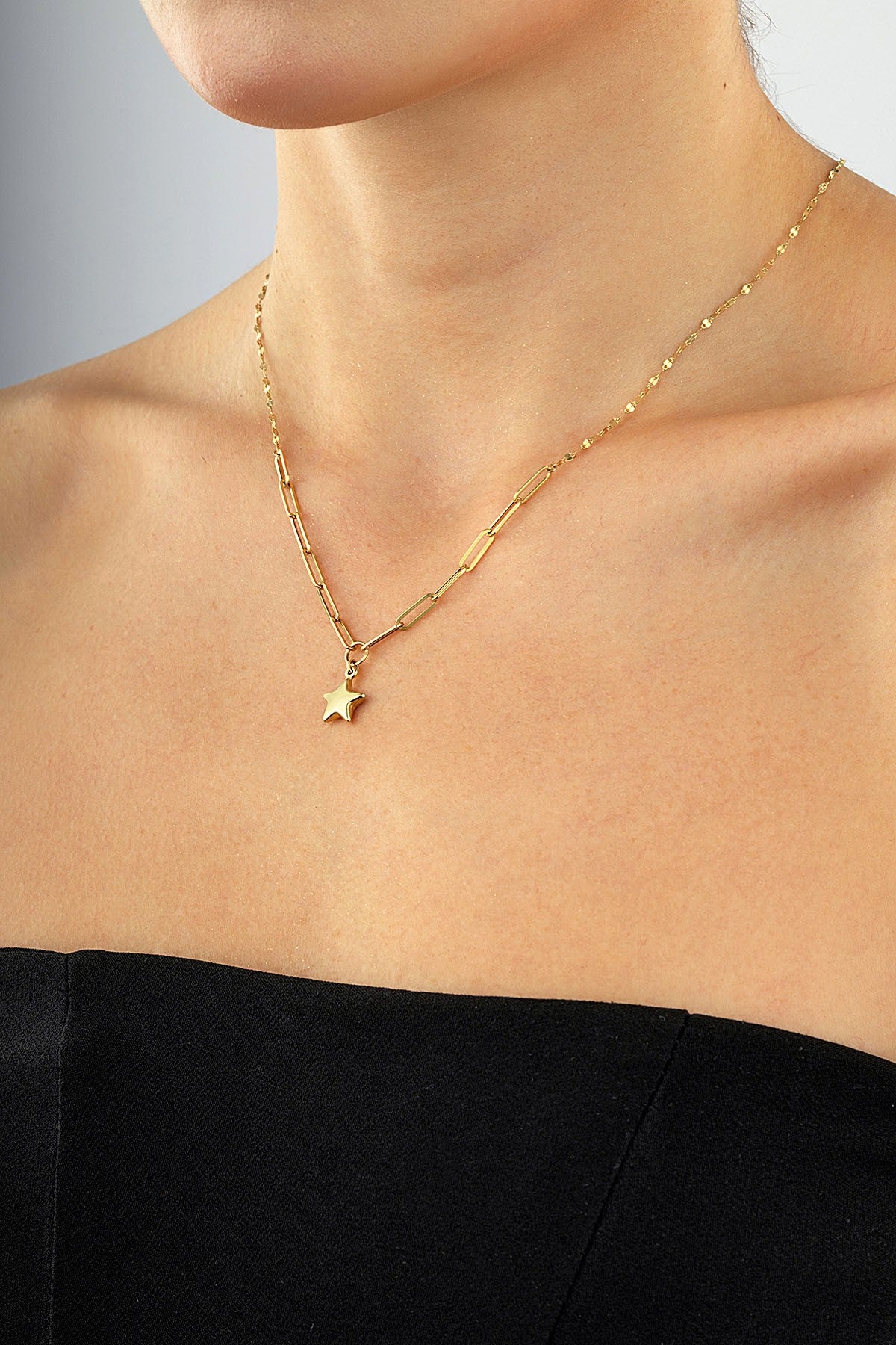 14 Ayar Ataçlı Yıldız Altın Kolye