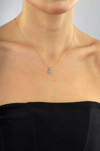 14 Ayar Taşlı Mineli Altın Kolye