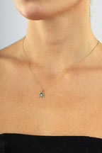 14 Ayar Taşlı Mineli Altın Kolye