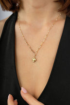 14 Ayar Ataç Kalpli Altın Kolye