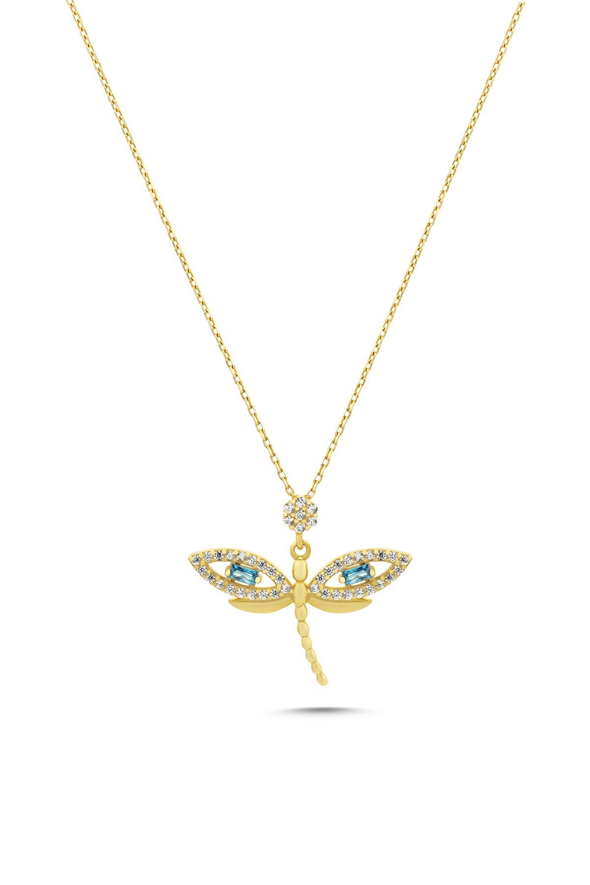 14 Ayar Taşlı Yusufçuk Altın Kolye Ürün ana görseli