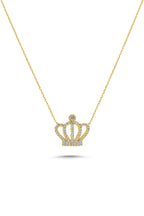 14 Ayar Taşlı Kral Tacı Altın Kolye