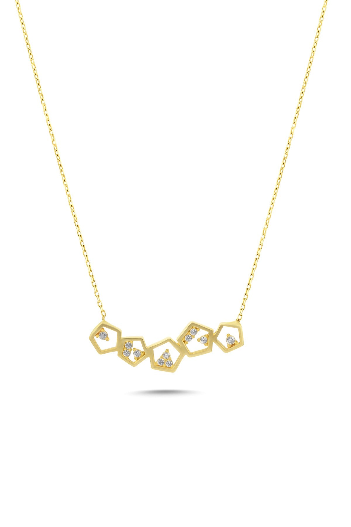 14 Ayar Geometrik Altın Kolye